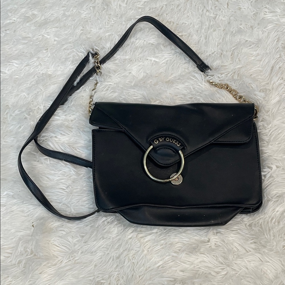 G by Guess Black Crossbody Bag with Gold Accents